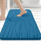 Tapete de banheiro Buganda Memory Foam 60x40cm Azul Pavão