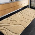 Tapete de banheiro DEXDE Runner 60x180cm de microfibra bege antiderrapante