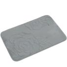 Tapete de Banheiro - Flor - 60cm x 40cm - Cinza - Blanco