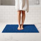 Tapete de banheiro ITSOFT Plush azul escuro 87x53cm absorvente