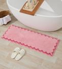 Tapete de banheiro ORTIGIA Long Cute Scalloped Microfiber Rosa 43x120cm
