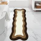 Tapete de banheiro Runner HAOCOO Brown Microfiber Absorvente