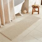 Tapete de banheiro TYUU Waffle Runner bege pálido 180x60cm antiderrapante
