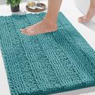 Tapete de banheiro Yimobra Non Slip Super Absorvente 32x20cm Azul Azul-petróleo