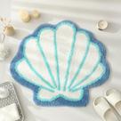Tapete de banheiro YRXRUS Seashells branco em forma de concha 56x66cm Tapete de banheiro YRXRUS Seashells branco em forma de concha 56x66cm