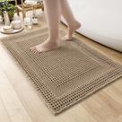 Tapete de banho AMOAMI Waffle 60x90cm, superabsorvente, antiderrapante, bege