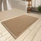 Tapete de banho AMOAMI Waffle Super Absorvente Antiderrapante Marrom 60x90cm