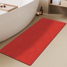 Tapete de banho de Natal, tapetes de banheiro vermelhos, antiderrapante, lavável, fino e absorvente, serve para o tapete de banheiro embaixo da porta, perfeito para banheira, chuveiro ou pia, 24" x 70" vermelho