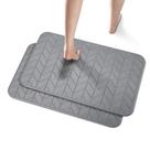 Tapete de banho Diatomaceous Earth JUERLEN, pacote com 2, 60x40cm, cinza