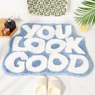 Tapete de banho DyeFury You Look Good Tapete de banheiro 63x53cm, azul moderno Tapete de banho DyeFury You Look Good Tapete de banheiro 63x53cm, azul moderno