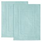 Tapete de banho Feather & Stitch 100% algodão Terry Mat Sea Foam