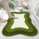 Tapete de banho HAOCOO verde de microfibra 50x80cm para banheiro antiderrapante