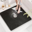 Tapete de banho HITSLAM Square 80x80cm antiderrapante em PVC macio preto