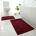 Tapete de banho HOMEIDEAS, 2 peças, absorvente supermacio, vermelho bordô