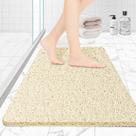 Tapete de banho Joyhalo Non Slip 80x60cm PVC Loofah Beige