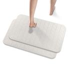 Tapete de banho JUERLEN Diatomaceous Earth 60x40cm cinza/branco, pacote com 2
