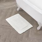 Tapete de banho Laura Ashley Ruffle Border 100% algodão 43x60cm branco