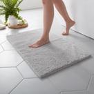 Tapete de banho Martha Stewart Drylon Microfibra 21x34cm Cinza claro