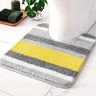 Tapete de banho MIULEE Amarelo Cinza em Forma de U Tapete de contorno 60x60cm Tapete de banho MIULEE Amarelo Cinza em Forma de U Tapete de contorno 60x60cm