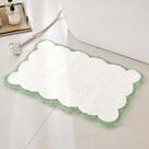 Tapete de banho Ohocut Luxury Microfiber White com verde sálvia 66x41cm