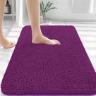 Tapete de banho OLANLY Chenille Extra Macio Absorvente 50x75cm Roxo