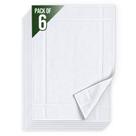 Tapete de banho Pearl Linens 100% algodão 18x25cm, pacote com 6 unidades, branco