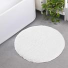 Tapete de banho Seavish Luxury White Shaggy Round 60 cm de microfibra