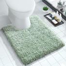 Tapete de banho Yimobra em forma de U lavável 60x50cm Microfibra Verde Claro