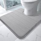Tapete de banho Yimobra Memory Foam em forma de U 60x60cm cinza
