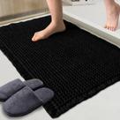Tapete de banho ZALL Waffle Black Super Absorvente Antiderrapante 60x90cm