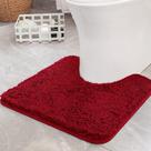 Tapete de baño en forma de U MIULEE Rojo de microfibra 61x61 cm