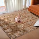 Tapete de bebê Mallify Soft Thicker para chão 71 x 59", tapete extra grande para brincar para bebês, tapete antiderrapante, tapete de brincar fácil de limpar e portátil, tapete de engatinhar para bebês e crianças pequenas, tapete de atividades, arco-íris, marrom