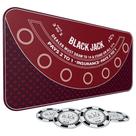 Tapete de Blackjack iEsstros 178 x 89 cm, conjunto de pôquer em borracha, vermelho Tapete de Blackjack iEsstros 178 x 89 cm, conjunto de pôquer em borracha, vermelho
