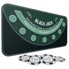 Tapete de Blackjack iEsstros 178 x 89 cm em borracha com porta-copos Tapete de Blackjack iEsstros 178 x 89 cm em borracha com porta-copos