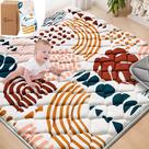 Tapete de brincar para bebês PLUUSHUU 120x120 cm, dobrável, macio, antiderrapante