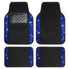 Tapete de Carro CAR PASS com Pedrarias - Brilho de Diamante PVC Preto e Azul Tapete de Carro CAR PASS com Pedrarias - Brilho de Diamante PVC Preto e Azul
