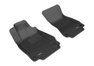 Tapete de chão 3D MaxPider Kagu preto para Audi A6 Sedan (C7) 12-18