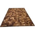 Tapete De Couro Castanho 2,00x3,00 Com Borda Peça De 10x10cm