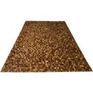 Tapete de couro castanho 2,00x3,00 sem bordas pç 3x5cm