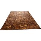 Tapete De Couro castanho 2,50x3,50 com borda peça 10x10cm Tapete De Couro castanho 2,50x3,50 com borda peça 10x10cm