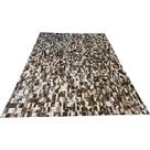 Tapete de couro castanho malhado 2,00x3,00 s/bordas pç 3x9cm