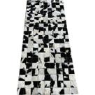 Tapete de couro passadeira preto branco malhado 0,60x1,50 sb