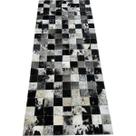 Tapete de couro passadeira preto branco salino 0,60x1,50 sb