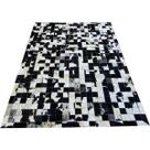 Tapete de couro preto branco malhado salino 1,50x2,00 c/b