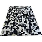 Tapete de couro preto branco malhado salino 1,50x2,00 c/b