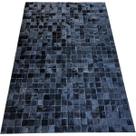 Tapete de couro preto natural 1,00x1,50 sem borda peça 5x5cm
