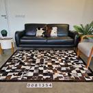 Tapete de Couro Quadriculado Malhado Tricolor 2x1,5m com placas de 10cm 0081354 Tapete de Couro Quadriculado Malhado Tricolor 2x1,5m com placas de 10cm 0081354