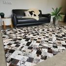 Tapete de Couro Quadriculado Malhado Tricolor 3x2m com placas de 10cm 0081317 Tapete de Couro Quadriculado Malhado Tricolor 3x2m com placas de 10cm 0081317
