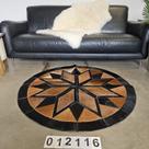 Tapete de Couro Redondo 1,20m - Mandala 012116 Tapete de Couro Redondo 1,20m - Mandala 012116