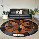 Tapete de Couro Redondo 2m - Mandala 012135 Tapete de Couro Redondo 2m - Mandala 012135
